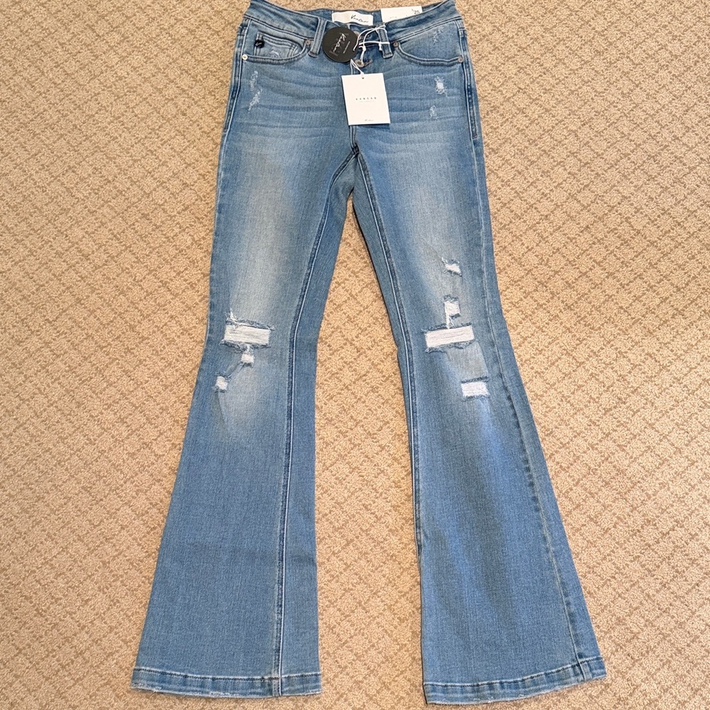 KanCan Light Blue Distressed Flare Jeans